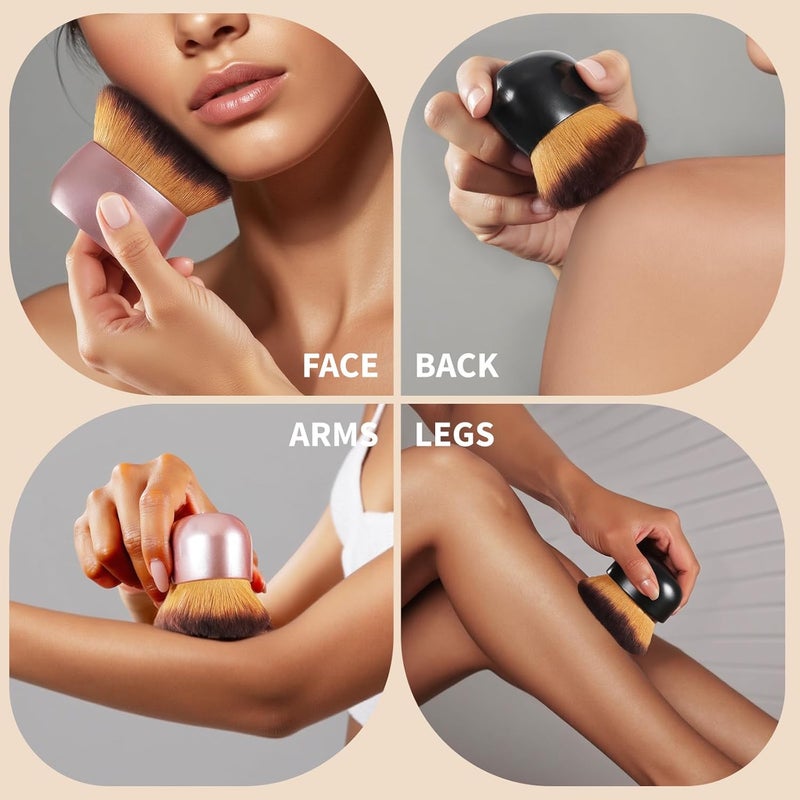 LIALTK Extra Large Makeup Brush & Self Tanning Brush For Self Tanner，For Foundation，Arms And Legs makeup&Bronzer Blend, Body Makeup,Face&Back Makeup - Easy Use, Wet/Dry Use (Purple) - Image 5